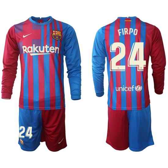 Men Barcelona Long Sleeve Soccer Jerseys 561